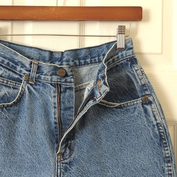 Chic 80's Vintage Medium Wash High Waisted Relaxed Fit Tapered Leg Mom Jeans 8P - Picture 7 of 13